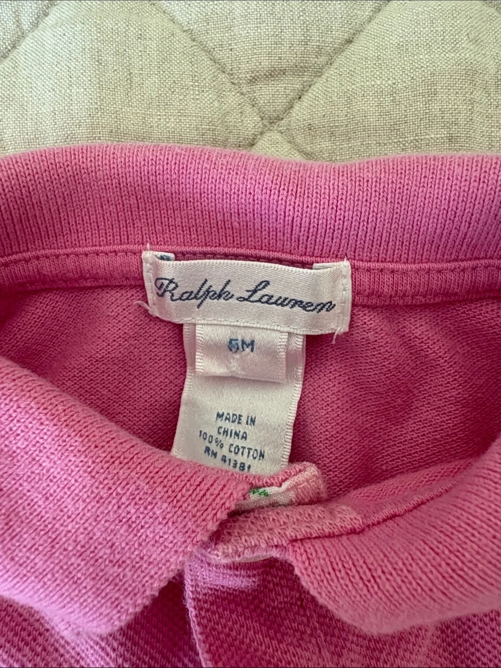 Ralph Lauren Pink Polo Top with Embroidered Detail